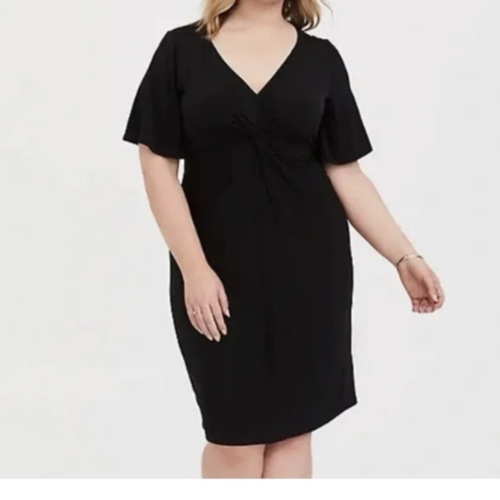 Torrid knotted Black Ribbed Dress sz 3X